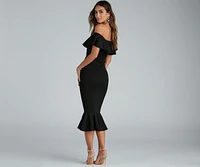 A Stylish Affair Ruffled Midi Dress