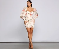 Floral Bloom Chiffon Mini Dress