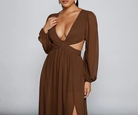 New Heights Chiffon Cutout Maxi Dress