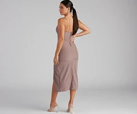 Effortlessly Chic High Slit Slip Dress