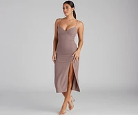 Effortlessly Chic High Slit Slip Dress