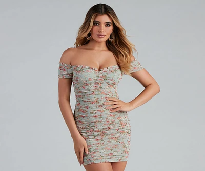 Sweet And Stunning Lovely Florals Mesh Mini Dress
