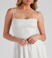 Celebratory Lace Skater Dress