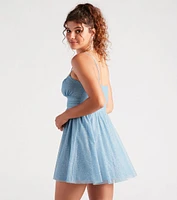 Pop The Bubbly Glitter Mesh Party Dress