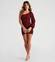 Chic Glam Moment Glitter Knit Mini Dress