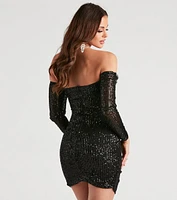 Sparkle Bright Sequin Marabou Dress