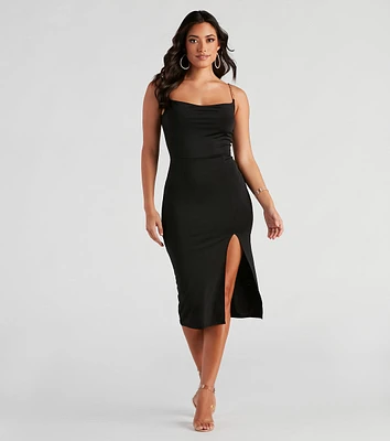 Late Night Vibes Chain Strap Midi Dress