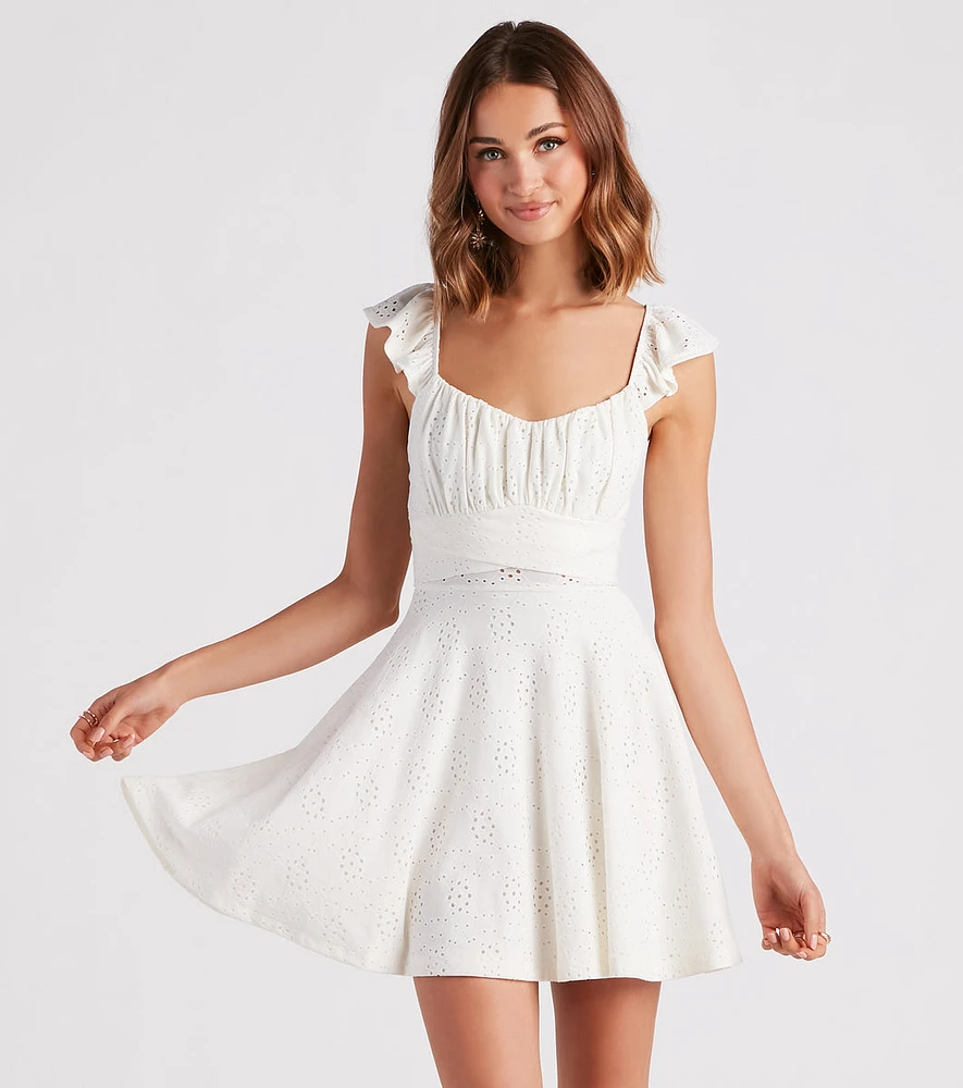 Made You Flirt Lace Skater Dress