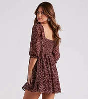 Floral Mart Chiffon Skater Dress