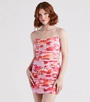 Captivate Floral Strapless Dress