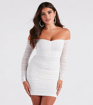 Showstopping Rhinestone Mini Dress