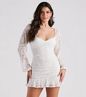 Lovely Lace Ruffle Hem Mini Dress