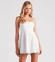 Romance Avenue Floral Crochet Skater Dress