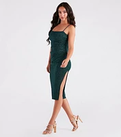 Glitzy Gorgeous Glitter Knit Midi Dress