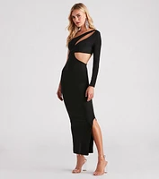 Dream Of Me Long Sleeve Cutout Maxi Dress