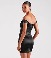 Allure Them All Satin Wrap Mini Dress