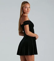 Nothing But Sparkles Velvet Glitter Short Dress