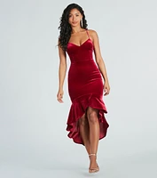 Feeling Sultry Velvet Mermaid Midi Dress