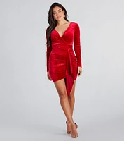 Chic Appeal Velvet Long Sleeve Mini Dress