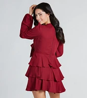 Sweet Sensation Chiffon Ruffle Skater Dress