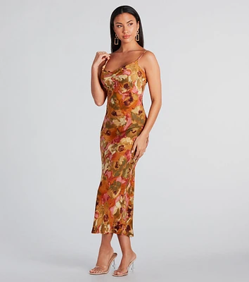 Simply Fine Floral A-Line Midi Dress