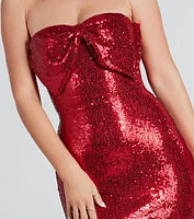 Unreal Shine Perfection Sequin Bow Mini Dress