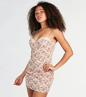 So Sweet Floral Lace-Trim Woven Mini Dress