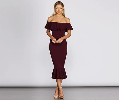 Ready And Ruffled Midi Dress