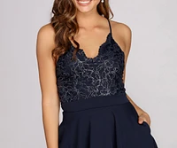 Graced Lace Skater Dress