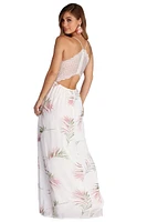 Tropics Queen Chiffon Maxi Dress