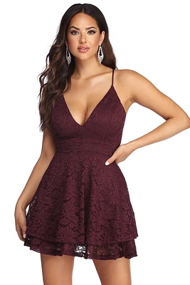 Lace Appeal Layered Skater Dress