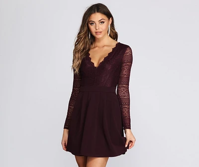 Secret Obsession Lace Skater Dress