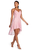 Aura Lace High Low Skater Dress