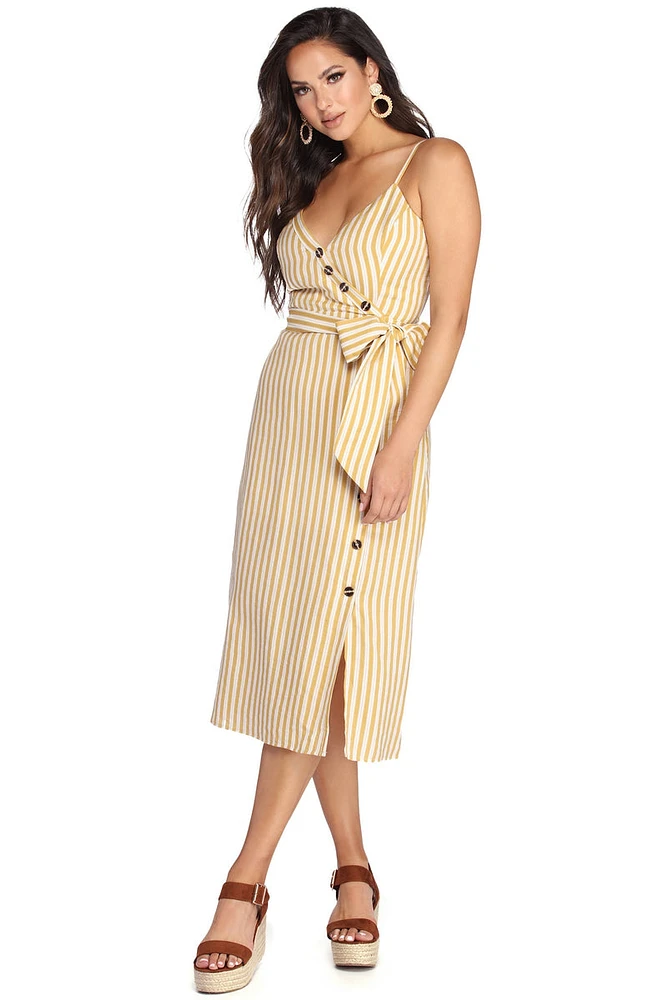 Striped With Style Midi Dress