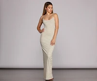 Scooped Stripes Maxi Dress