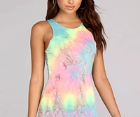 Peace And Tie Dye Mini Dress