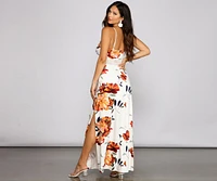 Fab Florals Crochet Waist Maxi Dress