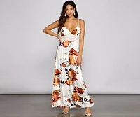 Fab Florals Crochet Waist Maxi Dress