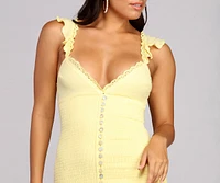 Heaven Sent Button Front Mini Dress