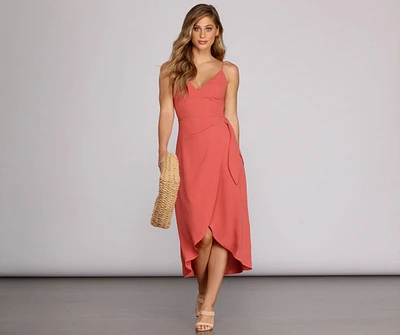 Ladies Who Brunch Wrap Midi Dress