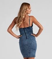 Laced Up Denim Dress