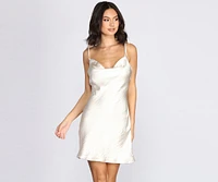 City Slicker Satin Mini Dress