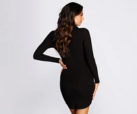 On A Roll Long Sleeve Mini Dress