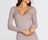 Long Sleeve Knit Midi Dress
