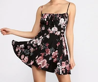 Blossom And Bloom Square Neck Skater Dress