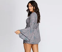 Tropics Vibe Plunging Mini Dress