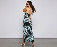 Major Jetsetter Tropical Print Maxi Dress