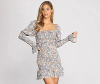 Floral Smocked Ruffle Mini Dress