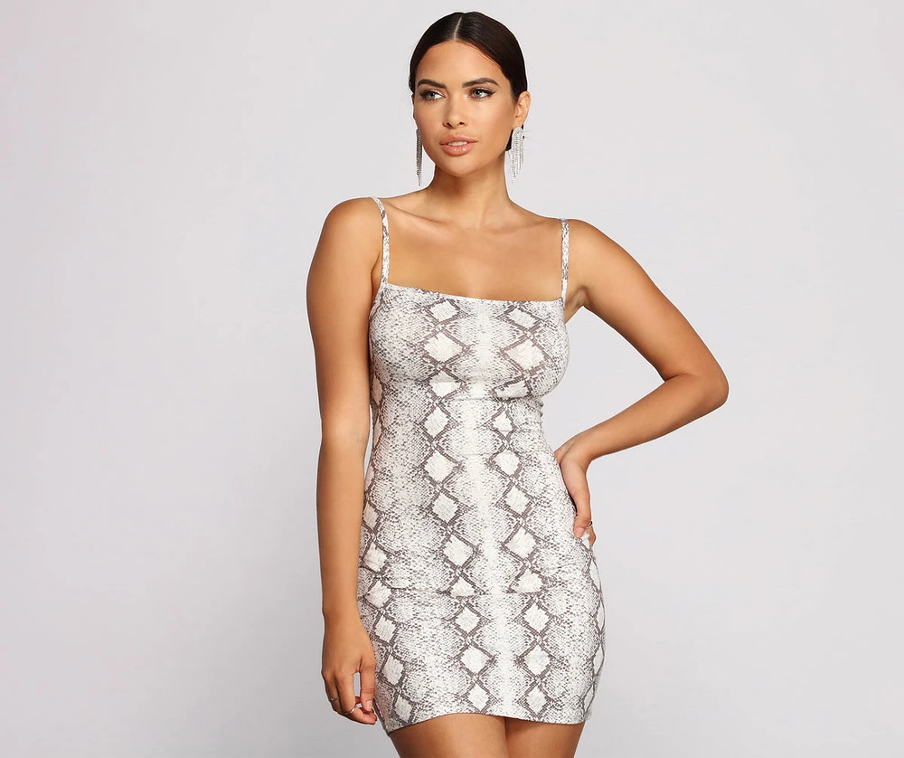 Viper Vixen Snake Print Mini Dress