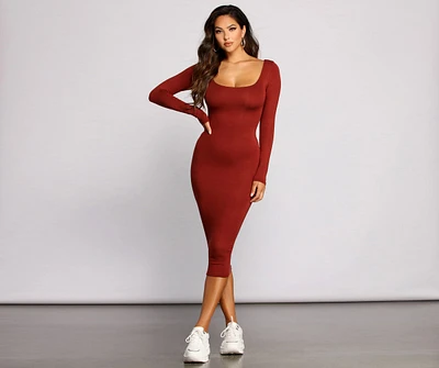 Lovin' Knit Basic Midi Dress